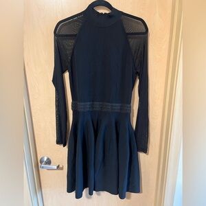 NWOT | RACHEL Rachel Roy - Black Long Sleeve Dress with Mesh Sleeves